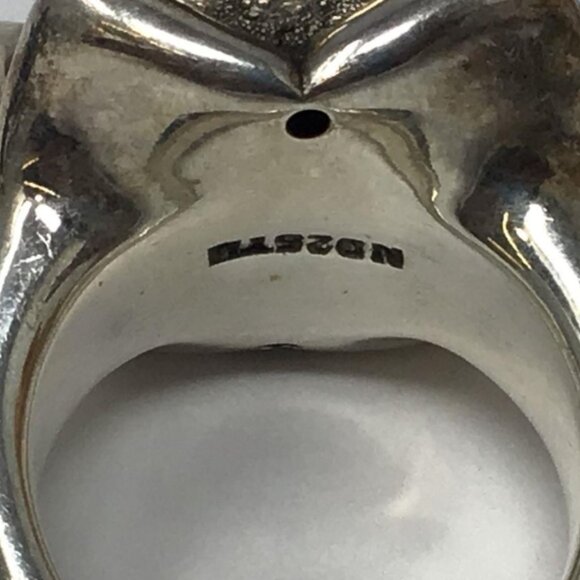 Vintage Rose Ring, 925, Hallmarked, Statement Silver Flower Rose, Size 7.25 - Picture 10 of 11